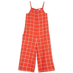 OPEN EDIT NORDSTROM Girls Printed Wide Leg Organic Cotton Jumpsuit Size 6